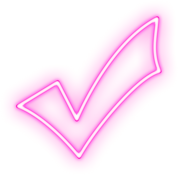 Pink Neon Check Mark Sign